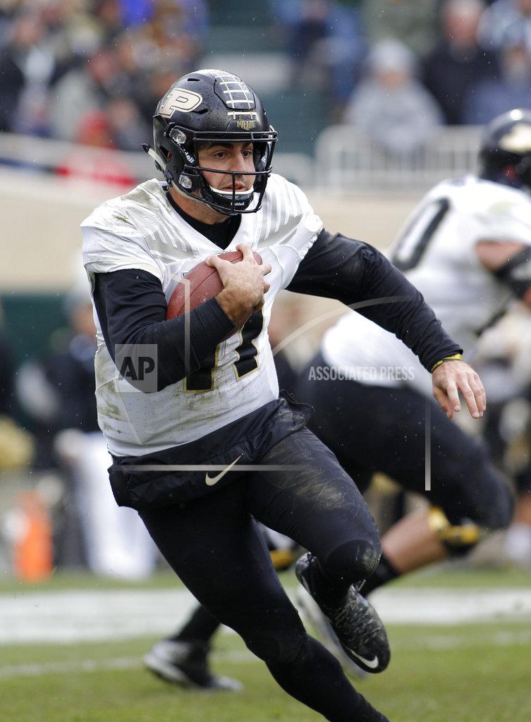 Al Goldis Purdue quarterback David Blough scrambles against Michigan State during the second quarter of an NCAA college football game, Saturday, Oct. 27, 2018, in East Lansing, Mich. (AP Photo/Al Goldis)