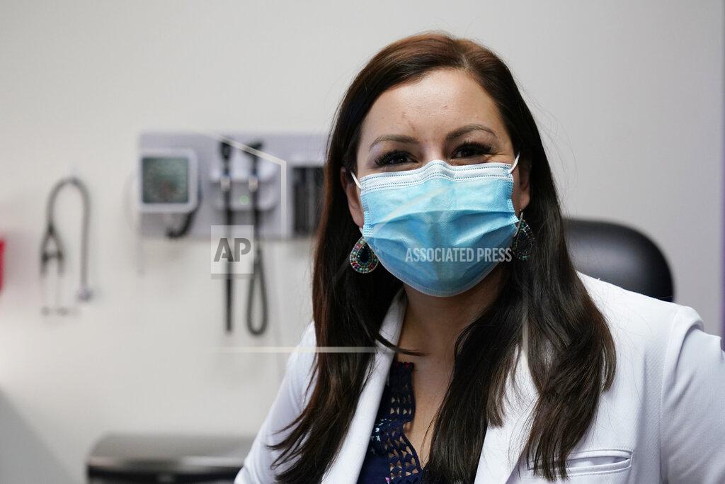 Eric Gay Brenda Olmos, a nurse practitioner who focuses on the geriatric population and Hispanic patients poses for a photo, Tuesday, March 9, 2021, in Austin, Texas. Olmos said the real problem with misinformation about the coronavirus is not just bad actors spreading lies — it’s people believing false claims because they aren’t as comfortable navigating often complex medical findings. (AP Photo/Eric Gay)