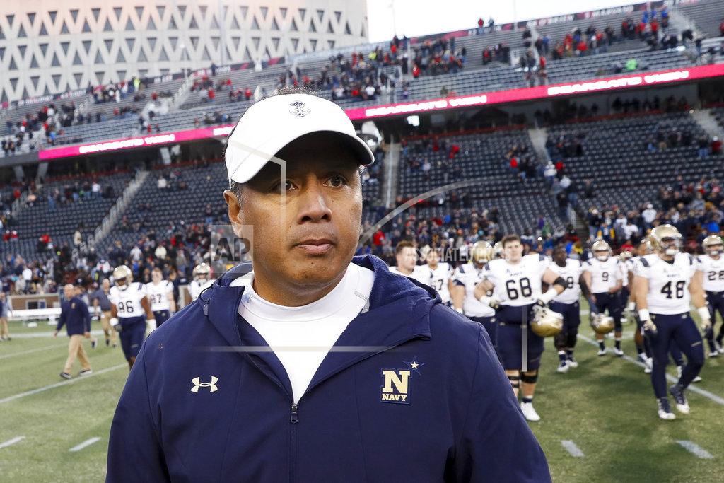 John Minchillo Navy head coach Ken Niumatalolo reacts on the field after an NCAA college football game against Cincinnati, Saturday, Nov. 3, 2018, in Cincinnati. (AP Photo/John Minchillo)