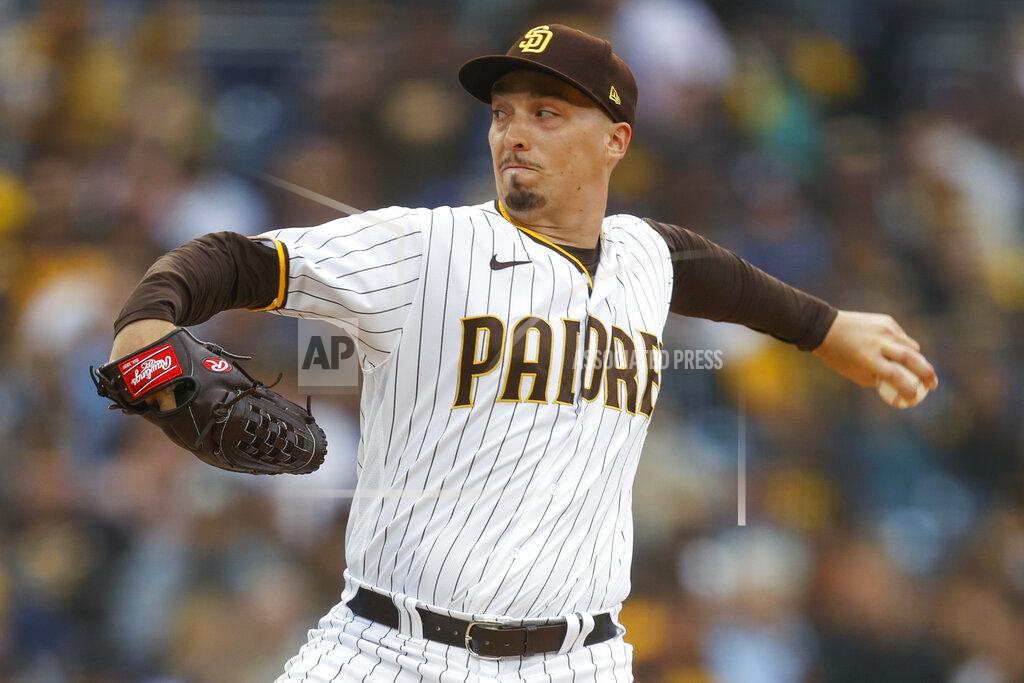 Mike Mcginnis San Diego Padres starting pitcher Blake Snell delivers against the Milwaukee Brewers during the first inning of a baseball game Tuesday, May 24, 2022, in San Diego. (AP Photo/Mike McGinnis)