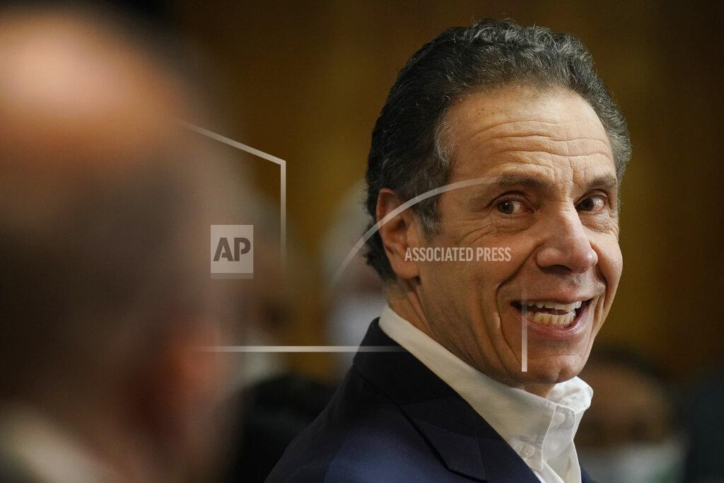 Seth Wenig New York Governor Andrew Cuomo speaks before getting vaccinated at a church in the Harlem section of New York, Wednesday, March 17, 2021. (AP Photo/Seth Wenig, Pool)