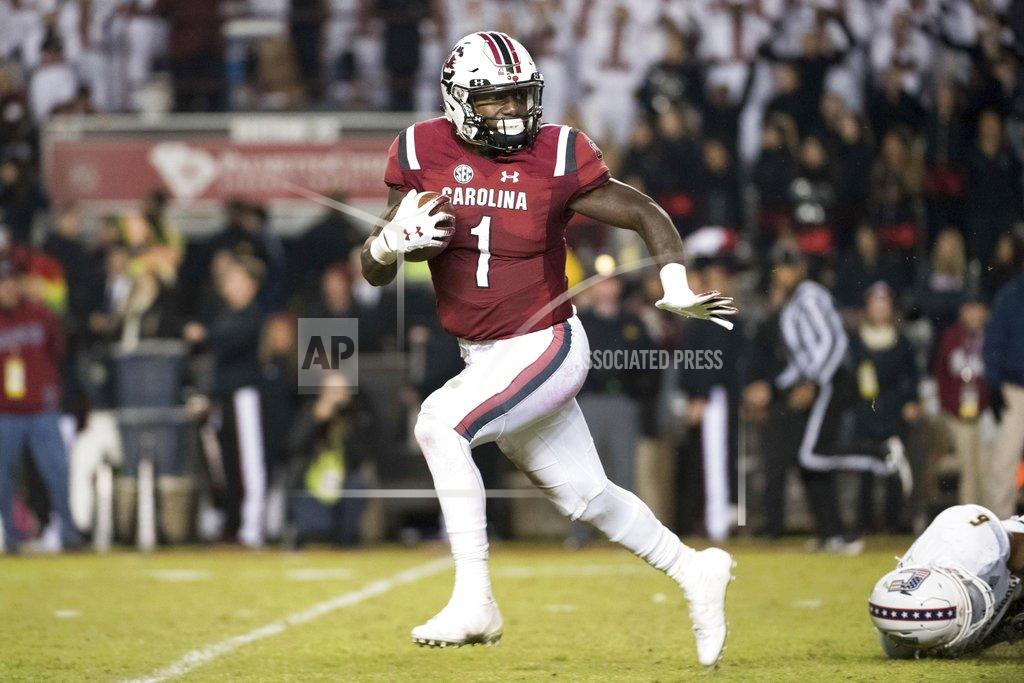 Sean Rayford South Carolina wide receiver Deebo Samuel (1) breaks away for a touchdown during the second half of an NCAA college football game against Chattanooga Saturday, Nov. 17, 2018, in Columbia, S.C. (AP Photo/Sean Rayford)