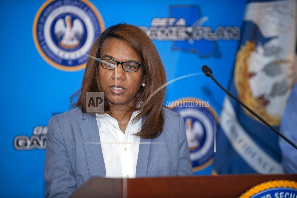 Courtney Phillips, Louisiana's new Secretary of the Department of Health, speaks Monday, April 20, 2020 during Gov. John Bel Edwards' regular press conference to update Louisiana's status during the novel coronavirus COVID-19 outbreak, at the Governor's Office of Homeland Security and Emergency Preparedness in Baton Rouge. (Travis Spradling/The Advocate via AP, Pool)
