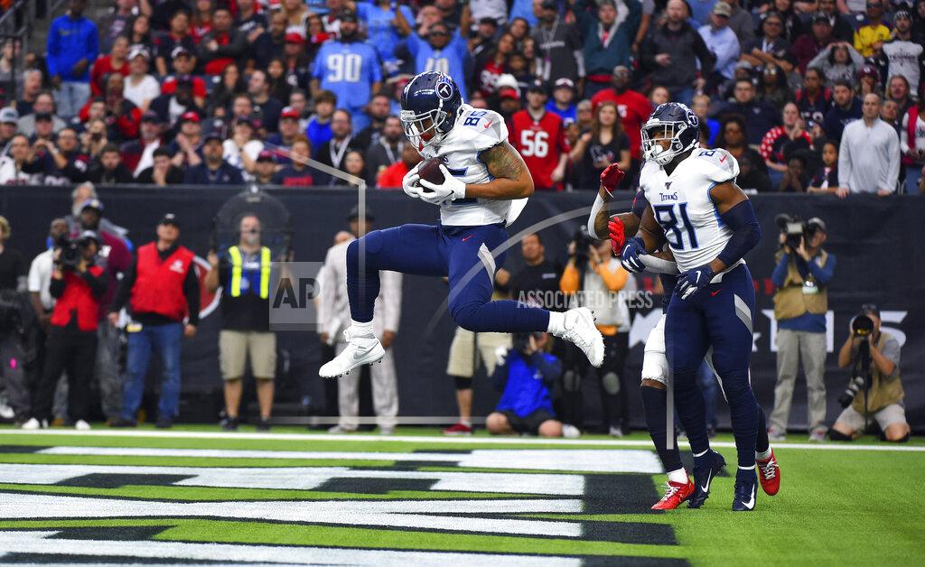 Eric Christian Smith Tennessee Titans tight end MyCole Pruitt (85) catches a pass for a touchdown during the first half of an NFL football game against the Houston Texans Sunday, Dec. 29, 2019, in Houston. (AP Photo/Eric Christian Smith)