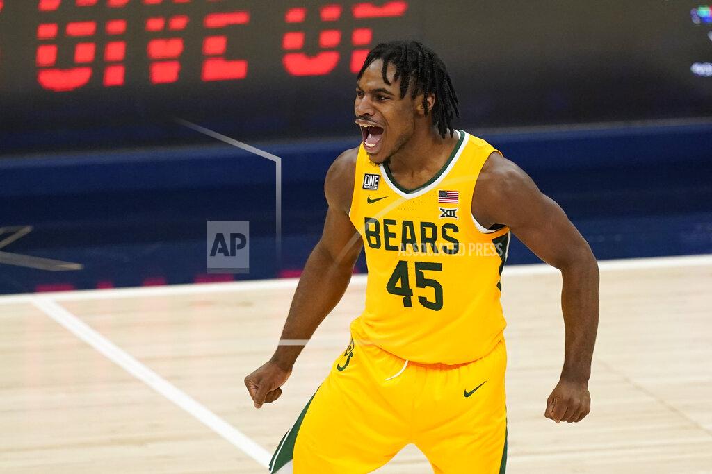 Darron Cummings Baylor's Davion Mitchell reacts during the second half of an NCAA college basketball game against Illinois, early Thursday, Dec. 3, 2020, in Indianapolis. Baylor won 82-69. (AP Photo/Darron Cummings)