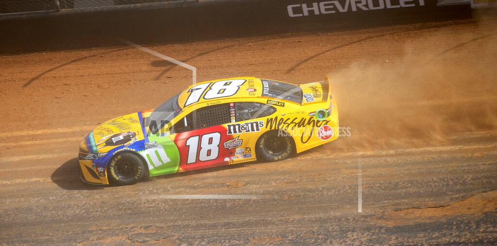 David Crigger Kyle Busch drives along the dirt track during NASCAR Cup Series practice, Friday, March 26, 2021, at Bristol Motor Speedway in Bristol, Tenn. (David Crigger/Bristol Herald Courier via AP)