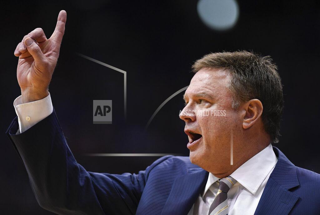 Reed Hoffmann Kansas head coach Bill Self calls directions to his team against Texas during the second half of an NCAA college basketball game in Lawrence, Kan., Monday, Feb. 3, 2020. (AP Photo/Reed Hoffmann)