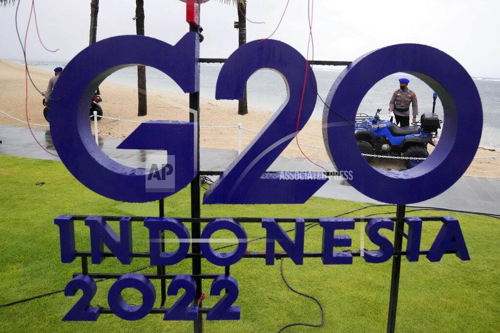 Dita Alangkara A police officer prepares an ATV for patrol ahead of the G20 Foreign Ministers' Meeting in Nusa Dua, Bali, Indonesia, Thursday, July 7, 2022. Foreign ministers from the Group of 20 leading rich and developing nations are gathering in Indonesia's resort island of Bali for talks bound to be dominated by the conflict in Ukraine despite an agenda focused on global cooperation and food and energy security. (AP Photo/Dita Alangkara)