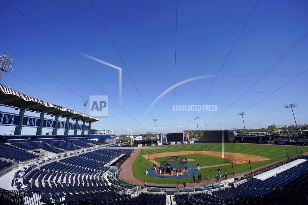 Frank Franklin Ii The New York Yankees take batting practice at George M. Steinbrenner Field during a spring training baseball workout Tuesday, Feb. 23, 2021, in Tampa, Fla. (AP Photo/Frank Franklin II)