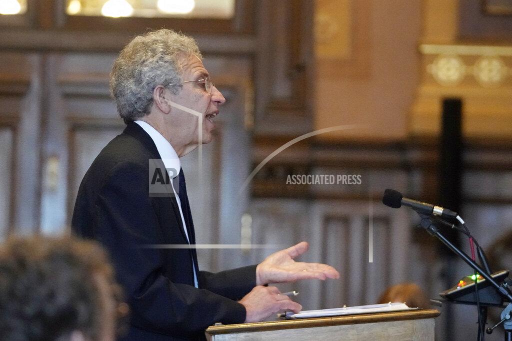 Ken Falk speaks during a Supreme Court hearing, Thursday, Jan. 19, 2023, in Indianapolis. A top state lawyer urged the Indiana Supreme Court to uphold the state's Republican-backed abortion ban, even as the justices weighed whether they should decide its constitutionality before lower courts have fully considered the case. (AP Photo/Darron Cummings, Pool)