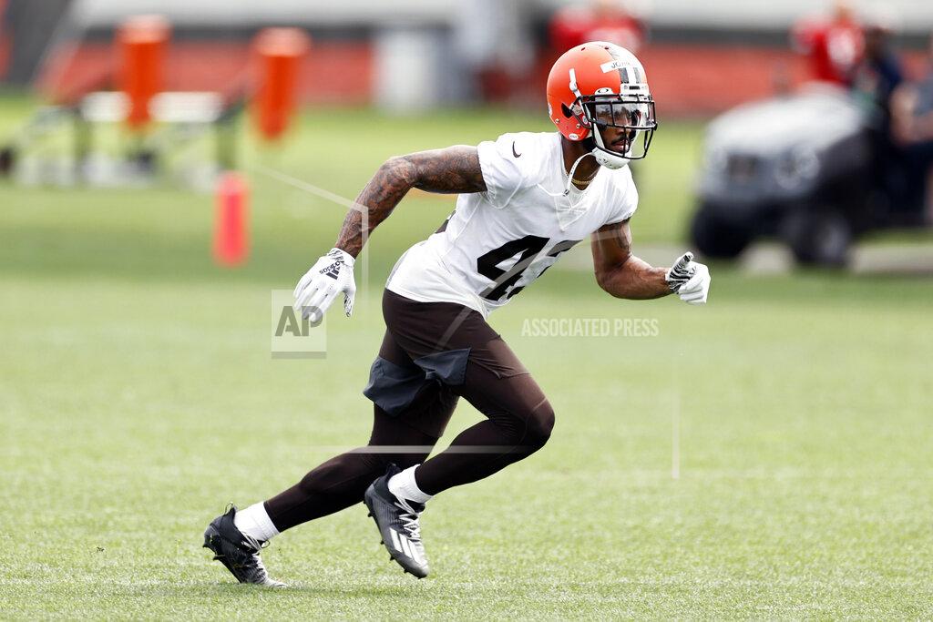 Ron Schwane Cleveland Browns defensive back John Johnson III runs a drill during an NFL football practice at the team's training facility Wednesday, June 9, 2021, in Berea, Ohio. (AP Photo/Ron Schwane)