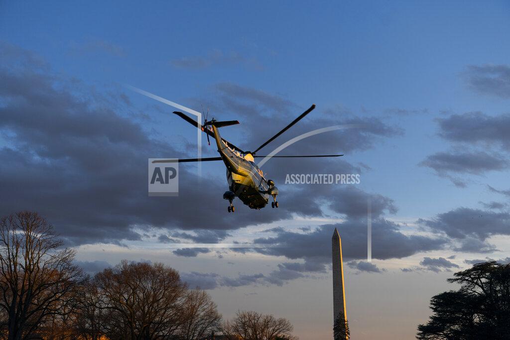 Alex Brandon Marine One, with President Joe Biden aboard, lifts off from the South Lawn of the White House, Friday, Feb. 5, 2021, in Washington. (AP Photo/Alex Brandon)