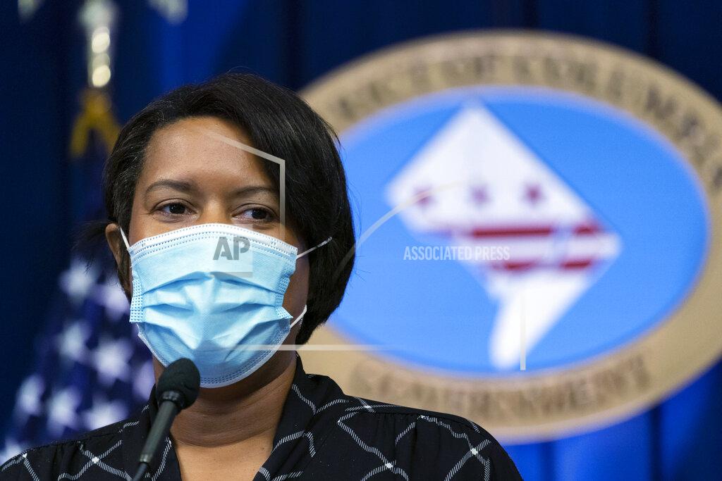 District of Columbia Mayor Muriel Bowser speaks during a press briefing Monday, Sept. 14, 2020, in Washington. (AP Photo/Alex Brandon)