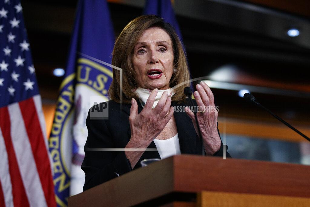 Carolyn Kaster House Speaker Nancy Pelosi of Calif., speaks during a news conference on Capitol Hill in Washington, Thursday, May 28, 2020. (AP Photo/Carolyn Kaster)