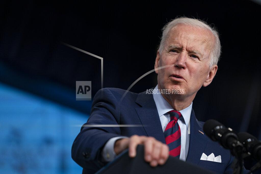 Evan Vucci President Joe Biden speaks during an event on the American Jobs Plan in the South Court Auditorium on the White House campus, Wednesday, April 7, 2021, in Washington. (AP Photo/Evan Vucci)