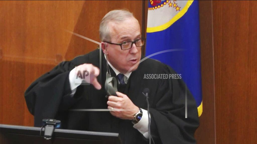 Uncredited In this image taken from video, Hennepin County Judge Peter Cahill presides Thursday, April 8, 2021, in the trial of former Minneapolis police Officer Derek Chauvin at the Hennepin County Courthouse in Minneapolis, Minn. Chauvin is charged in the May 25, 2020 death of George Floyd. (Court TV via AP, Pool)