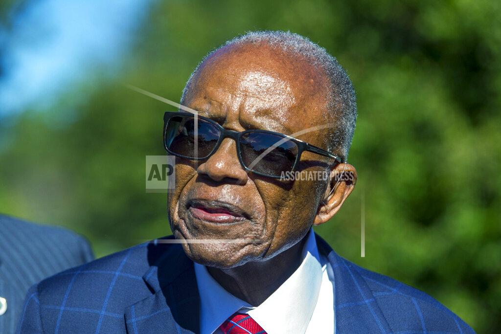 Vasha Hunt FILE - Fred Gray looks on during the Fred D. Gray Avenue dedication ceremony, Oct. 26, 2021, in Montgomery, Ala. President Joe Biden will present the nation’s highest civilian honor, the Presidential Medal of Freedom, to 17 people, at the White House next week. (AP Photo/Vasha Hunt, File)