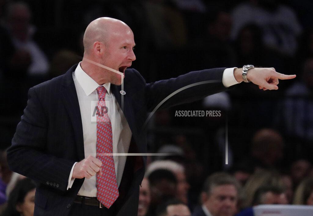 Julio Cortez Seton Hall head coach Kevin Willard talks to his team during the first half of an NCAA college basketball game against Georgetown in the Big East men's tournament, Thursday, March 14, 2019, in New York. Seton Hall won 73-57. (AP Photo/Julio Cortez)