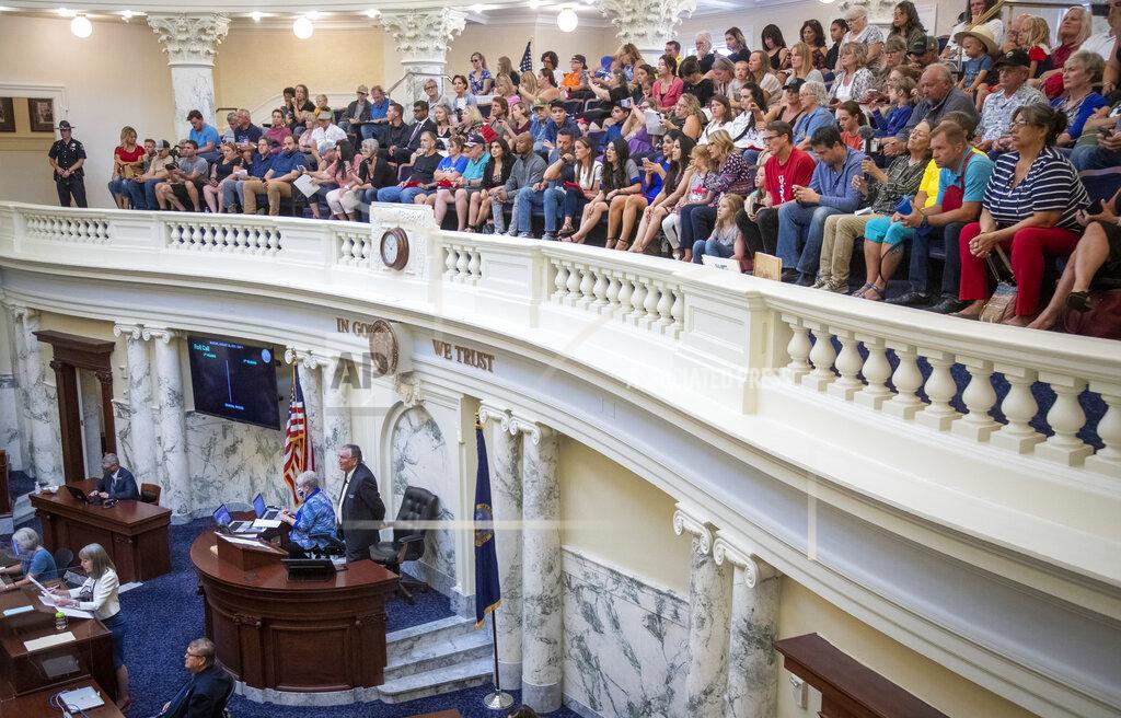 Katherine Jones FILE - In this Aug. 24, 2020, file photo, following the arrangement by Speaker of the House Scott Bedke, protesters fill the fourth-floor gallery seating without social distancing as the special session got underway in Boise, Idaho. When President Trump-supporting insurrectionists stormed the U.S. Capitol in an attempt to overturn the presidential election on Wednesday, Jan. 6 2021 the nation was shocked, but not unwarned. A series of dress rehearsals of sorts have played out in statehouses in Michigan, Oregon, Idaho and elsewhere in recent months, with armed protesters forcing their way into buildings. (Katherine Jones/Idaho Statesman via AP)