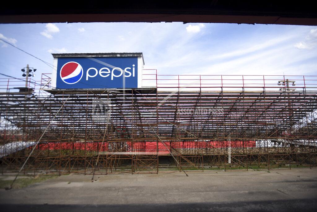 This Wednesday, April 22, 2020 photo, dshows Park Jefferson International Speedway in North Sioux City, S.D. The track will practice social distancing while allowing 700 people to attend. The track has sold out of the 700 tickets it offered to a track that usually holds 4,000, for Saturday's race. They are taking steps to reduce the chances that the event will become a hotbed of coronavirus transmission, including keeping the crowds well below capacity, screening people's temperatures and making concessions cashless. (Abigail Dollins/The Argus Leader via AP)