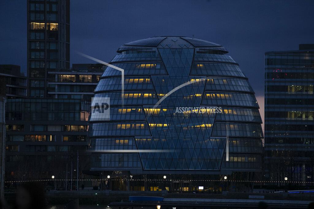 Alastair Grant A view of City Hall on the South Bank of the River Thames in London, Saturday, March 6, 2021. Brexit and the coronavirus pandemic have hit London in a perfect storm. On May 6, Londoners will elect a mayor, whose performance will help determine whether this is the start of a period of decline for Europe's biggest city — or a chance to do things better. Current Mayor Sadiq Khan, who is favored to win re-election, says his top priority is preserving jobs threatened by the economic blow of the pandemic. Rival Shaun Bailey says his top priority is crime. Whoever wins will face the challenge of leading London's fightback from its biggest shock for generations. (AP Photo/Alastair Grant)