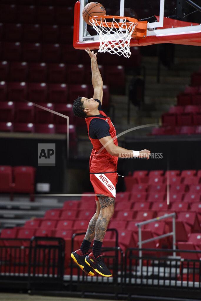 Gail Burton Maryland NCAA college basketball player Anthony Cowan Jr. practices during Media Day, Tuesday, Oct. 15, 2019, in College Park, Md. (AP Photo/Gail Burton)