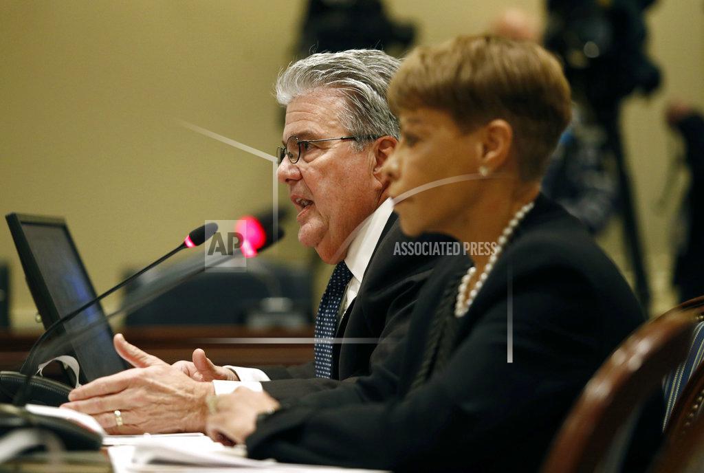 University System of Maryland chancellor Robert Caret, left, speaks alongside Board of Regents chair Linda Gooden at a House of Delegates appropriations committee hearing, Thursday, Nov. 15, 2018, in Annapolis, Md. The hearing was called to examine how the Board of Regents and the University of Maryland responded to the death of football player Jordan McNair. (AP Photo/Patrick Semansky)