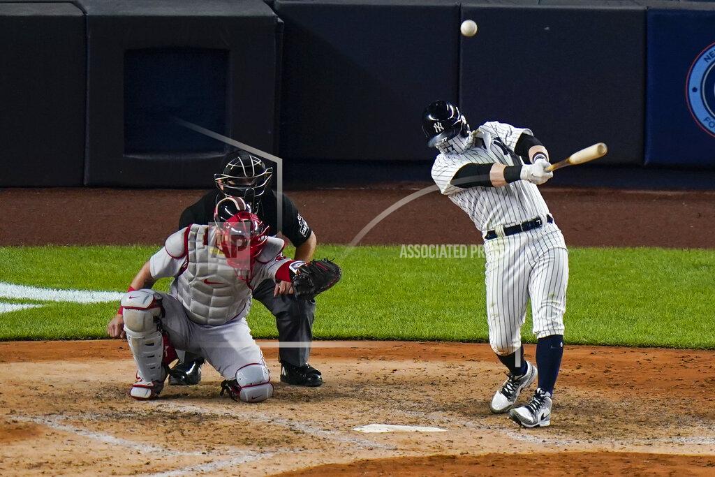 Frank Franklin Ii New York Yankees' Clint Frazier hits a three-run home run during the sixth inning of a baseball game against the Boston Red Sox Saturday, Aug. 15, 2020, in New York. (AP Photo/Frank Franklin II)