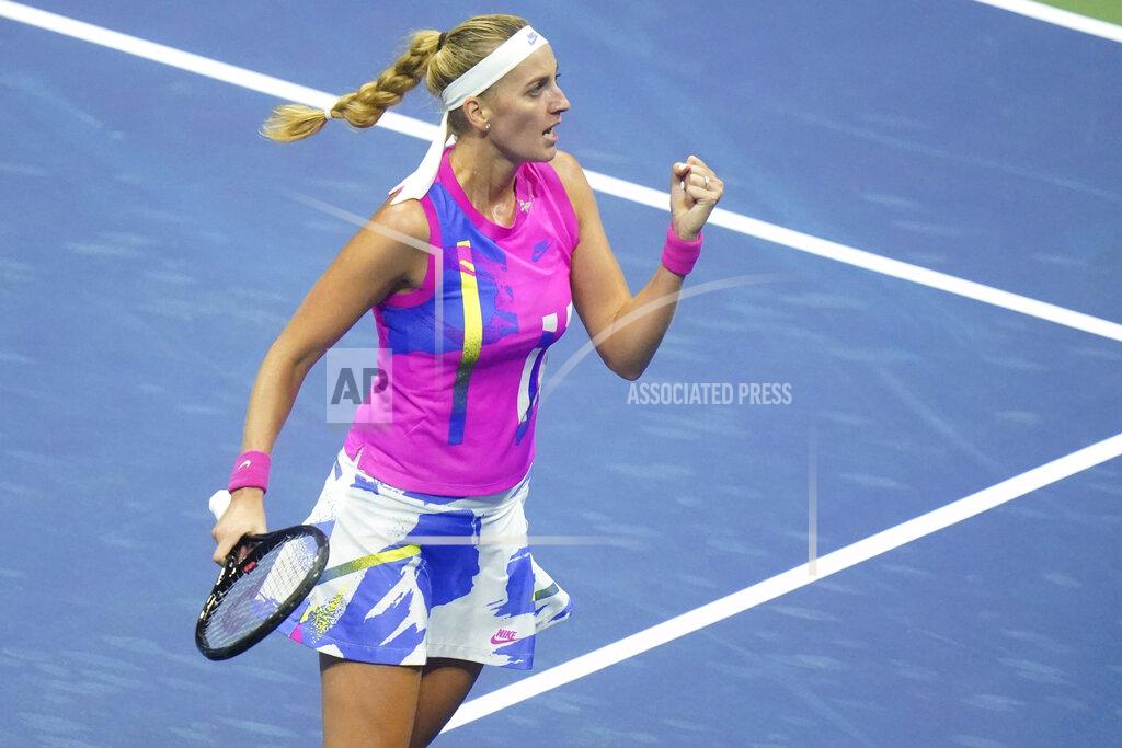Frank Franklin Ii Petra Kvitova, of the Czech Republic, reacts to winning a point to Jessica Pegula, of the United States, during the third round of the U.S. Open tennis championships, Friday, Sept. 4, 2020, in New York. (AP Photo/Frank Franklin II)