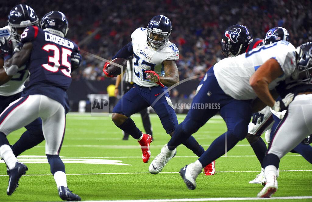 Eric Christian Smith Tennessee Titans running back Derrick Henry (22) rushes for a touchdown against the Houston Texans during the second half of an NFL football game Sunday, Dec. 29, 2019, in Houston. (AP Photo/Eric Christian Smith)