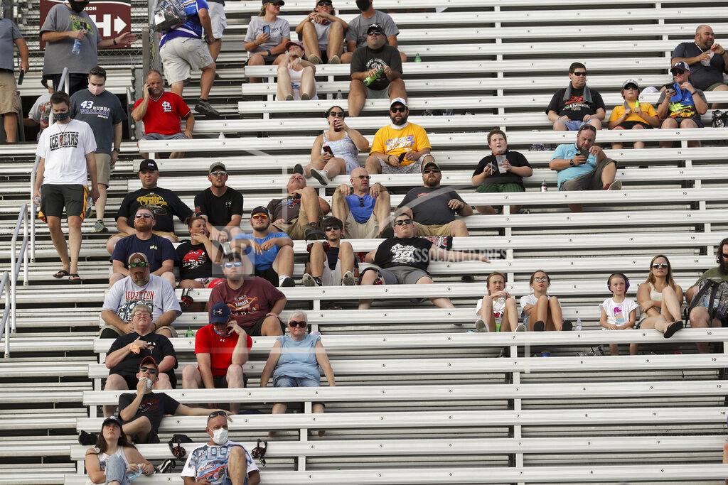 Mark Humphrey Fans wait for the start of a NASCAR All-Star Open auto race at Bristol Motor Speedway in Bristol, Tenn, Wednesday, July 15, 2020. (AP Photo/Mark Humphrey)