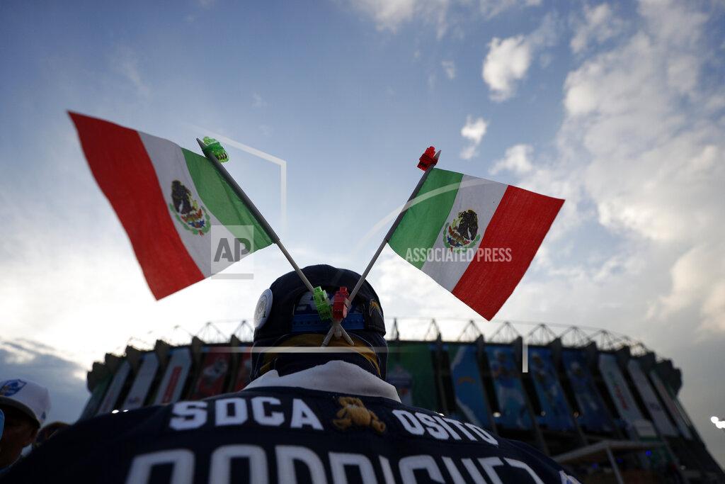 Rebecca Blackwell Mexican flags adorn a fan's hat before an NFL football game between the Los Angeles Chargers and the Kansas City Chiefs Monday, Nov. 18, 2019, in Mexico City. (AP Photo/Rebecca Blackwell)