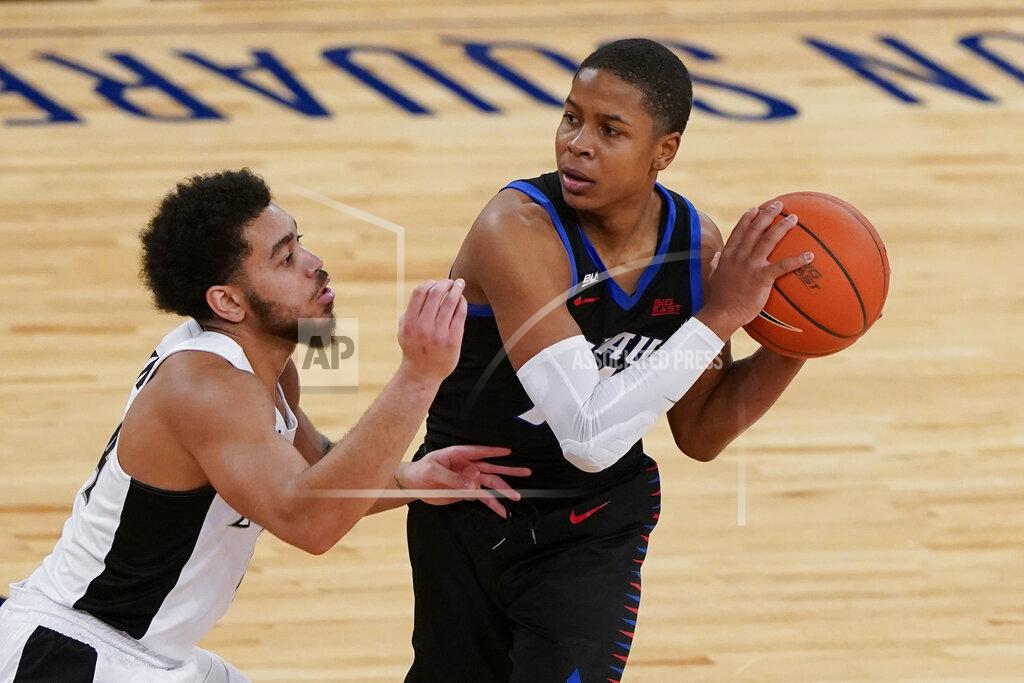 Frank Franklin Ii Providence's Jared Bynum, left, defends DePaul's Romeo Weems, right, during the first half of an NCAA college basketball game in the Big East conference tournament Wednesday, March 10, 2021, in New York. (AP Photo/Frank Franklin II)