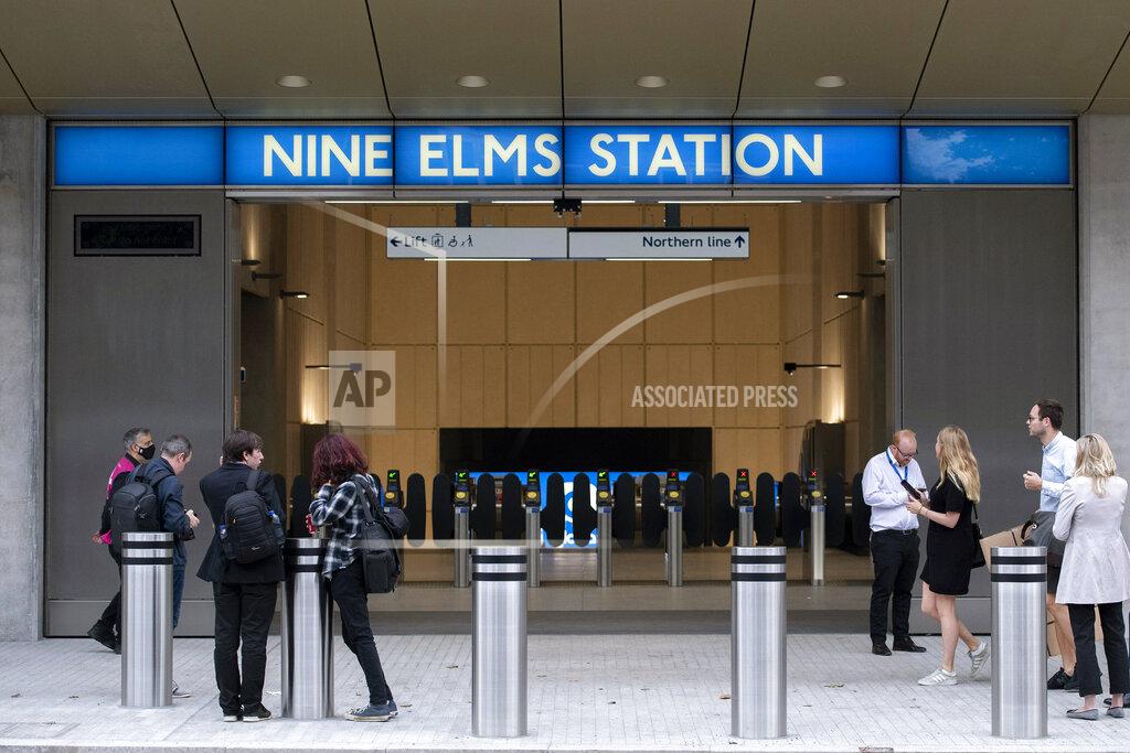 David Mirzeoff A general view of Nine Elms London Underground station, one of two new tube stations, that has opened on the extension of the Northern line, in London, Monday, Sept. 20, 2021. London’s subway has opened two new stations in the network’s first expansion since the 1990s. It's an expansion that Mayor Sadiq Khan said will play a key role in the capital’s recovery from the pandemic. The two new Northern Line stations are at the Battersea Power Station and Nine Elms, both south of the River Thames and in areas of southwest London that have seen massive building and regeneration work in recent years. (David Mirzeoff/PA via AP)