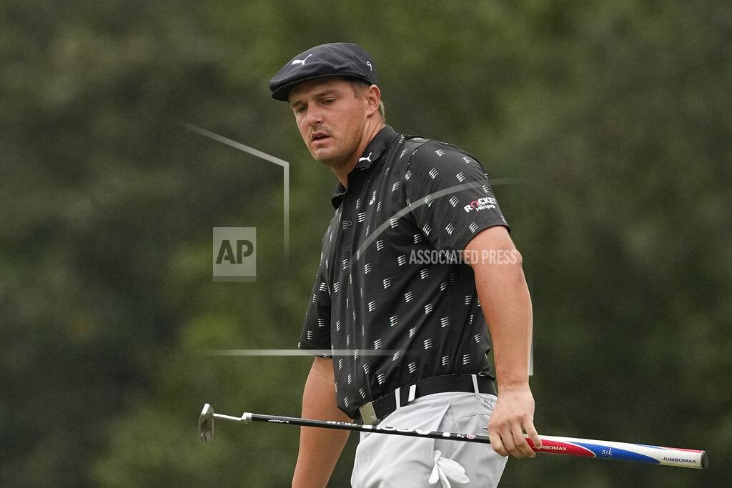 Charlie Riedel Bryson DeChambeau watches his putt on the seventh hole during the third round of the Masters golf tournament on Saturday, April 10, 2021, in Augusta, Ga. (AP Photo/Charlie Riedel)
