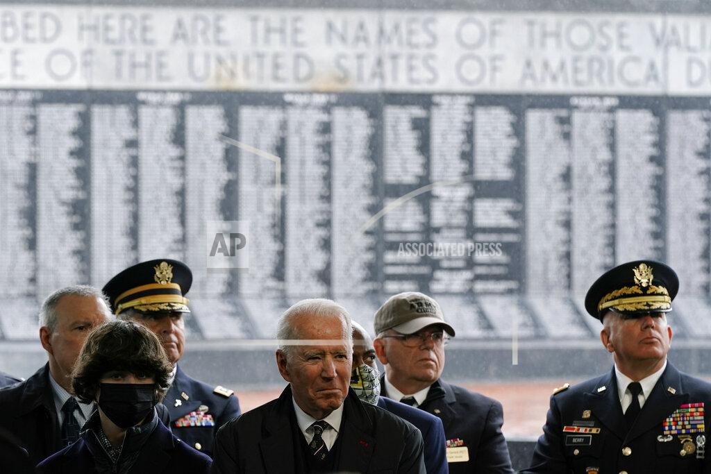 Patrick Semansky President Joe Biden attends a Memorial Day event at Veterans Memorial Park at the Delaware Memorial Bridge in New Castle, Del., Sunday, May 30, 2021. (AP Photo/Patrick Semansky)