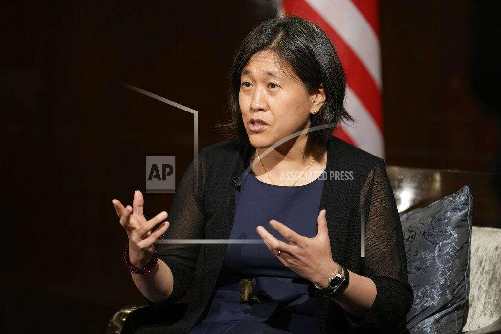 Sakchai Lalit U.S. Trade Representative Katherine Tai gestures during an interview with The Associated Press in Bangkok, Thailand, Friday, May 20, 2022. With world economies all suffering from more than two years of the coronavirus pandemic and global supply problems exacerbated by Russia's invasion of Ukraine, the United States has an "incredible opportunity" to engage with other nations from a common playing field and forge new partnerships and agreements, the top U.S. trade negotiator told The Associated Press . (AP Photo/Sakchai Lalit)