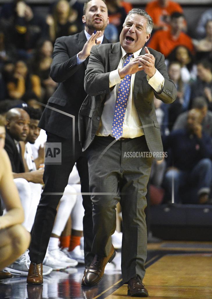 Julie Bennett Auburn coach Bruce Pearl cheers after a score against North Florida during the first half of an NCAA college basketball game Saturday, Dec. 29, 2018, in Auburn, Ala. (AP Photo/Julie Bennett)