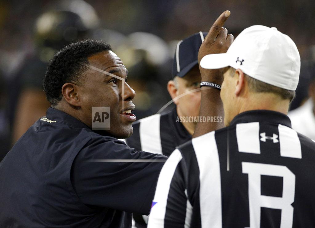 Michael Wyke Vanderbilt head coach Derek Mason, left, argues for a play review with the officials during the second half of the Texas Bowl NCAA college football game against Baylor, Thursday, Dec. 27, 2018, in Houston. (AP Photo/Michael Wyke)