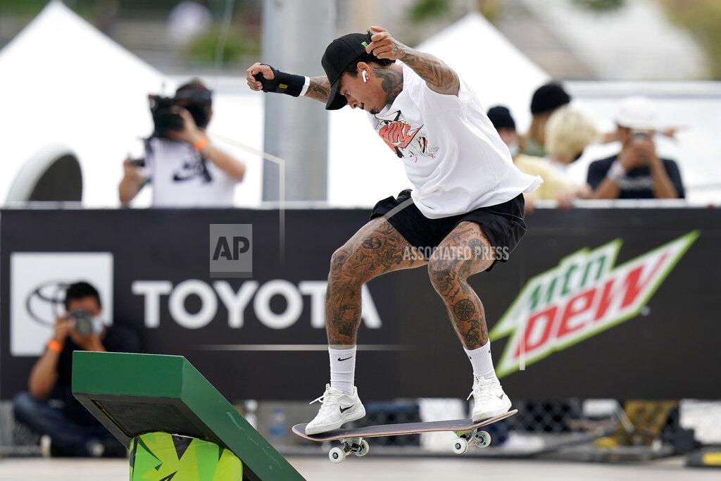 Charlie Neibergall Nyjah Huston, of the United States, practices during an Olympic qualifying skateboard event at Lauridsen Skatepark, Saturday, May 22, 2021, in Des Moines, Iowa. The questions under the magnifying glass at this week's Dew Tour — one of the last major qualifying events for the games in Tokyo in July — is whether the Olympics is ready for skateboarding and, more tellingly, whether skateboarding is ready for the Olympics. (AP Photo/Charlie Neibergall)
