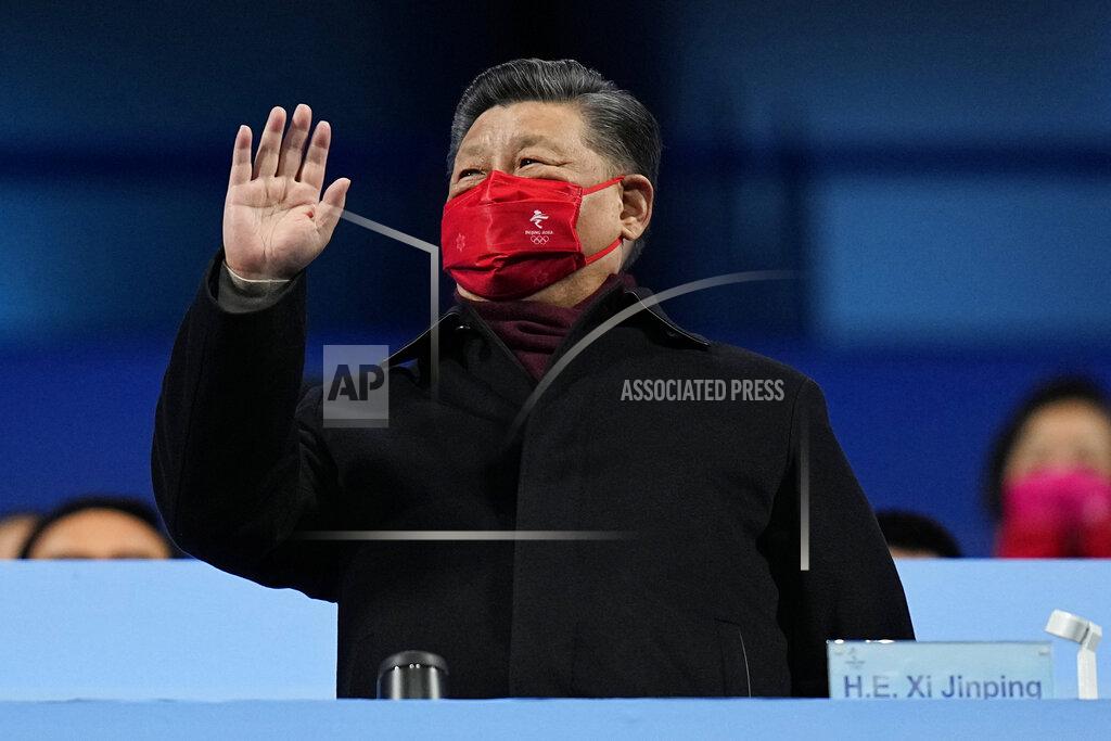 Jae C. Hong President of China Xi Jinping waves during the closing ceremony of the 2022 Winter Olympics, Sunday, Feb. 20, 2022, in Beijing. (AP Photo/Jae C. Hong)