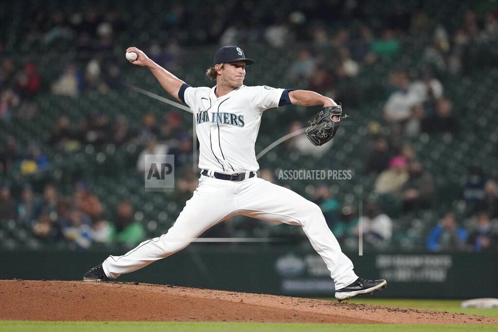 Ted S. Warren Seattle Mariners pitcher Drew Steckenrider throws against the Baltimore Orioles during the fifth inning of a baseball game, Monday, May 3, 2021, in Seattle. (AP Photo/Ted S. Warren)