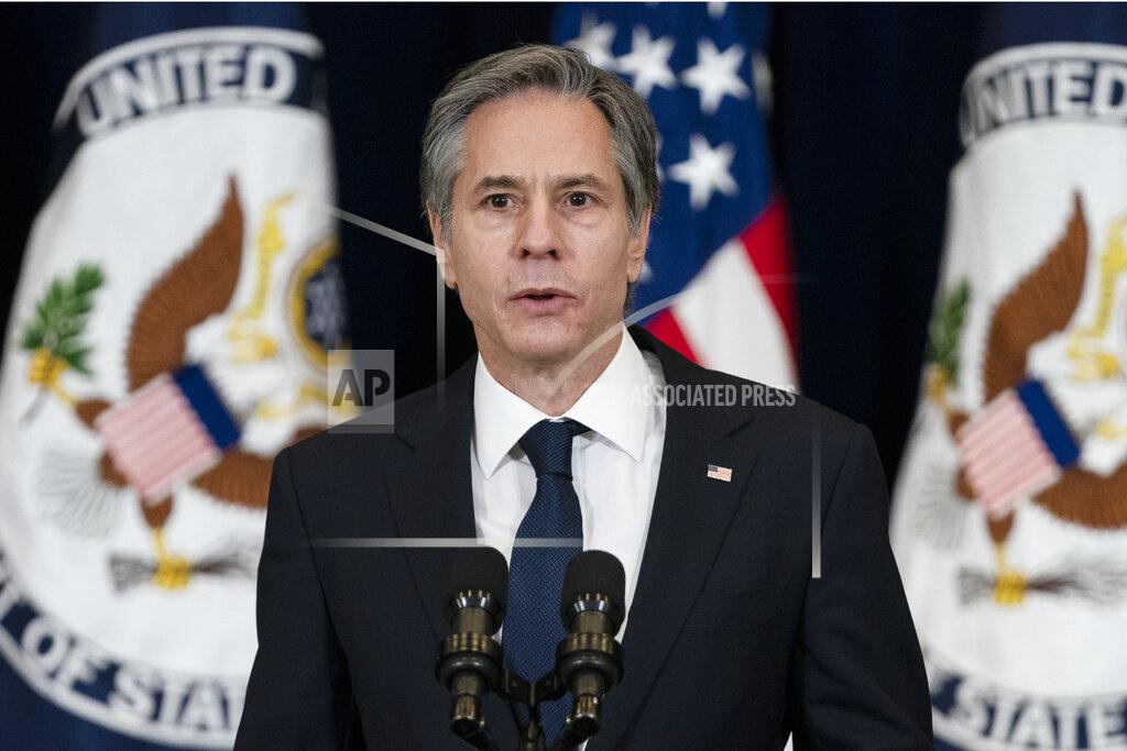 Evan Vucci FILE - In this Feb. 4, 2021 file photo, Secretary of State Antony Blinken speaks at the State Department in Washington. The Biden administration’s early efforts to resurrect the 2015 Iran nuclear deal are getting a chilly early response from Tehran. Though few expected a breakthrough in the first month of the new administration, Iran’s tough line suggests a difficult road ahead.(AP Photo/Evan Vucci, File)