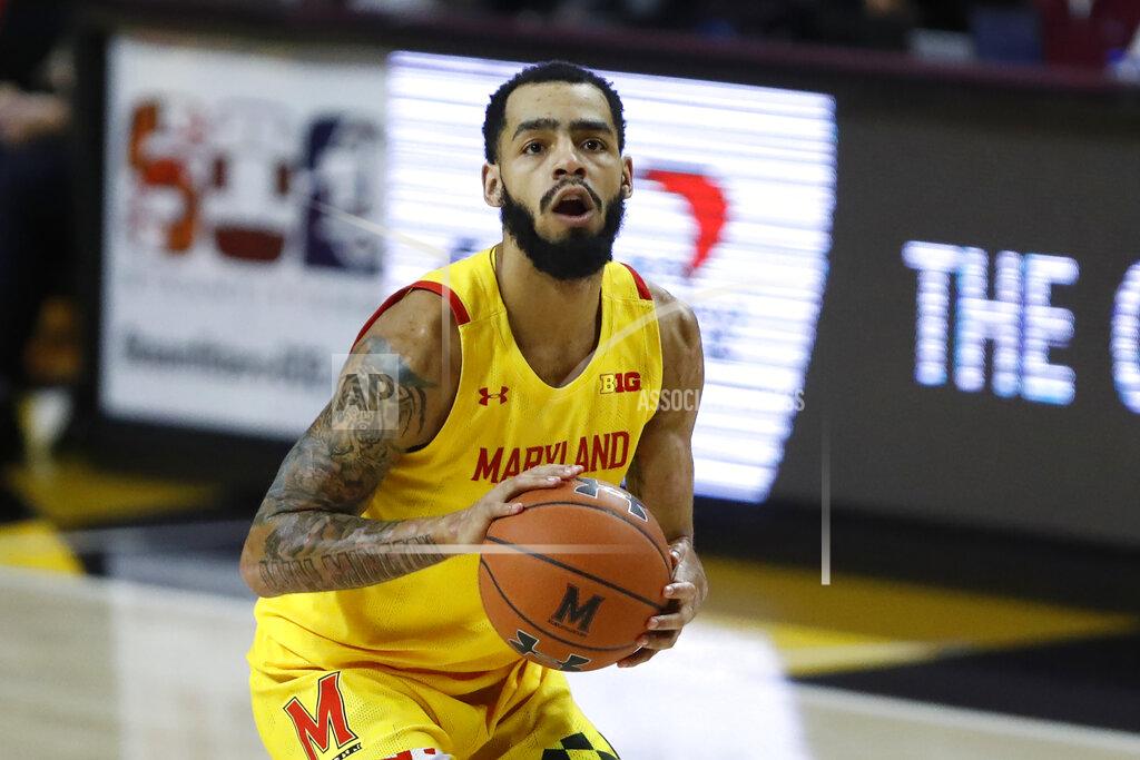 Julio Cortez Maryland guard Eric Ayala prepares to shoot a 3-point shot against Nebraska during the first half of an NCAA college basketball game, Tuesday, Feb. 11, 2020, in College Park, Md. (AP Photo/Julio Cortez)