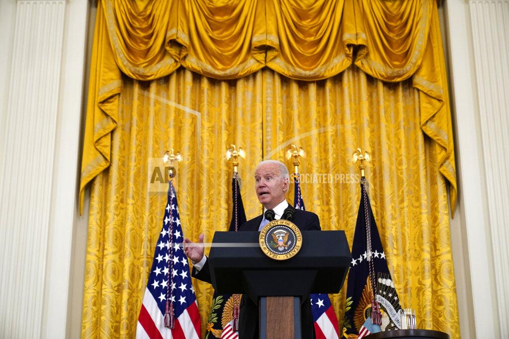 Susan Walsh President Joe Biden speaks about COVID-19 vaccine requirements for federal workers in the East Room of the White House in Washington, Thursday, July 29, 2021. (AP Photo/Susan Walsh)