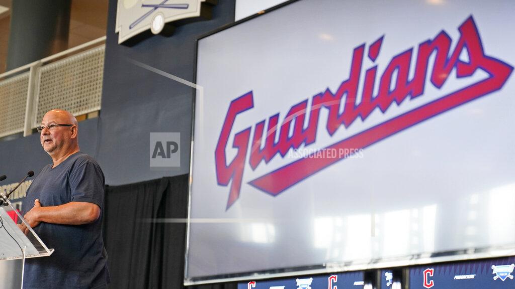 Tony Dejak Cleveland Indians manager Terry Francona speaks at a news conference, Friday, July 23, 2021, in Cleveland. Known as the Indians since 1915, Cleveland's Major League Baseball team will be called Guardians. The ballclub announced the name change Friday, effective at the end of the 2021 season. (AP Photo/Tony Dejak)