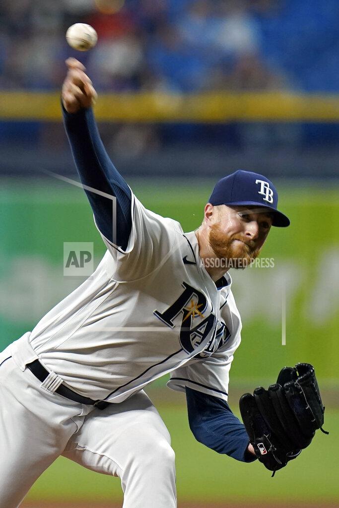 Chris O'MEara Tampa Bay Rays' Drew Rasmussen pitches to the Toronto Blue Jays during the first inning of a baseball game Tuesday, Sept. 21, 2021, in St. Petersburg, Fla. (AP Photo/Chris O'Meara)