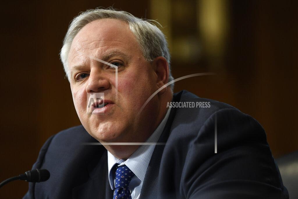Susan Walsh FILE - In this March 10, 2020, file photo Interior Secretary David Bernhardt testifies before the Senate Energy and Natural Resources Committee on the FY'21 budget in Washington. Democrats on the House Natural Resources Committee on Wednesday, May 11, 2022, asked the Justice Department to investigate whether Bernhardt, a Trump administration Interior secretary, engaged in possible criminal conduct while helping an Arizona developer get a crucial permit for a housing project. (AP Photo/Susan Walsh, File)