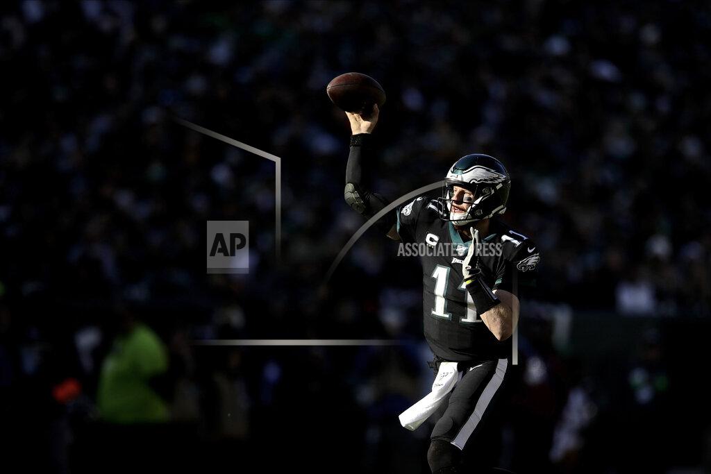Matt Rourke Philadelphia Eagles' Carson Wentz passes during the first half of an NFL football game against the Chicago Bears, Sunday, Nov. 3, 2019, in Philadelphia. (AP Photo/Matt Rourke)