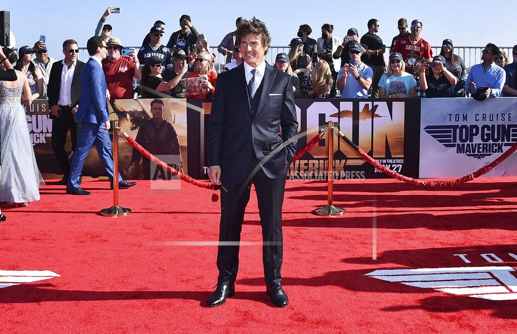 Jordan Strauss Tom Cruise arrives at the world premiere of "Top Gun: Maverick" on Wednesday, May 4, 2022, at the USS Midway in San Diego. (Photo by Jordan Strauss/Invision/AP)
